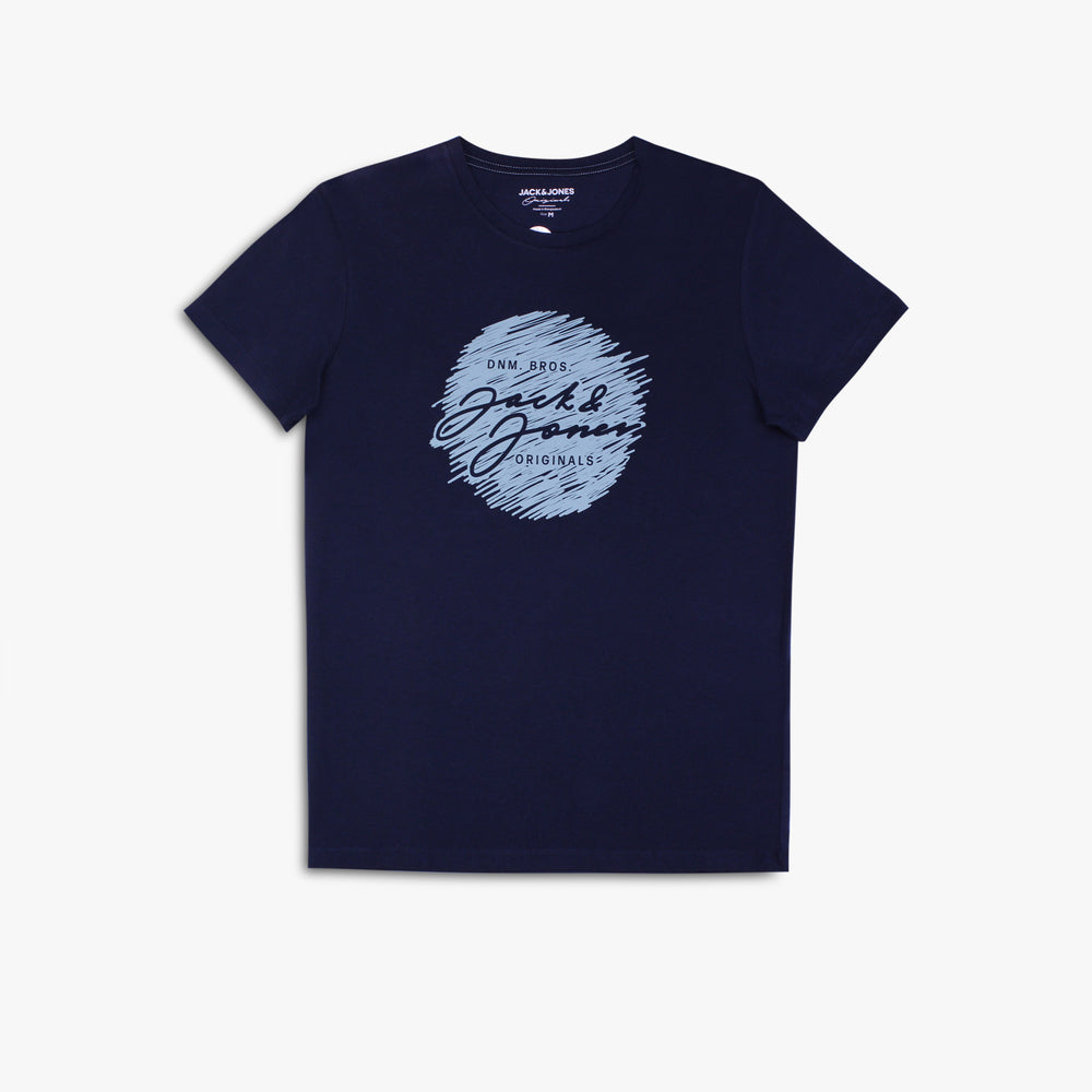 Men's Jack & Jones Jormonochrome Bright Tee - Navy