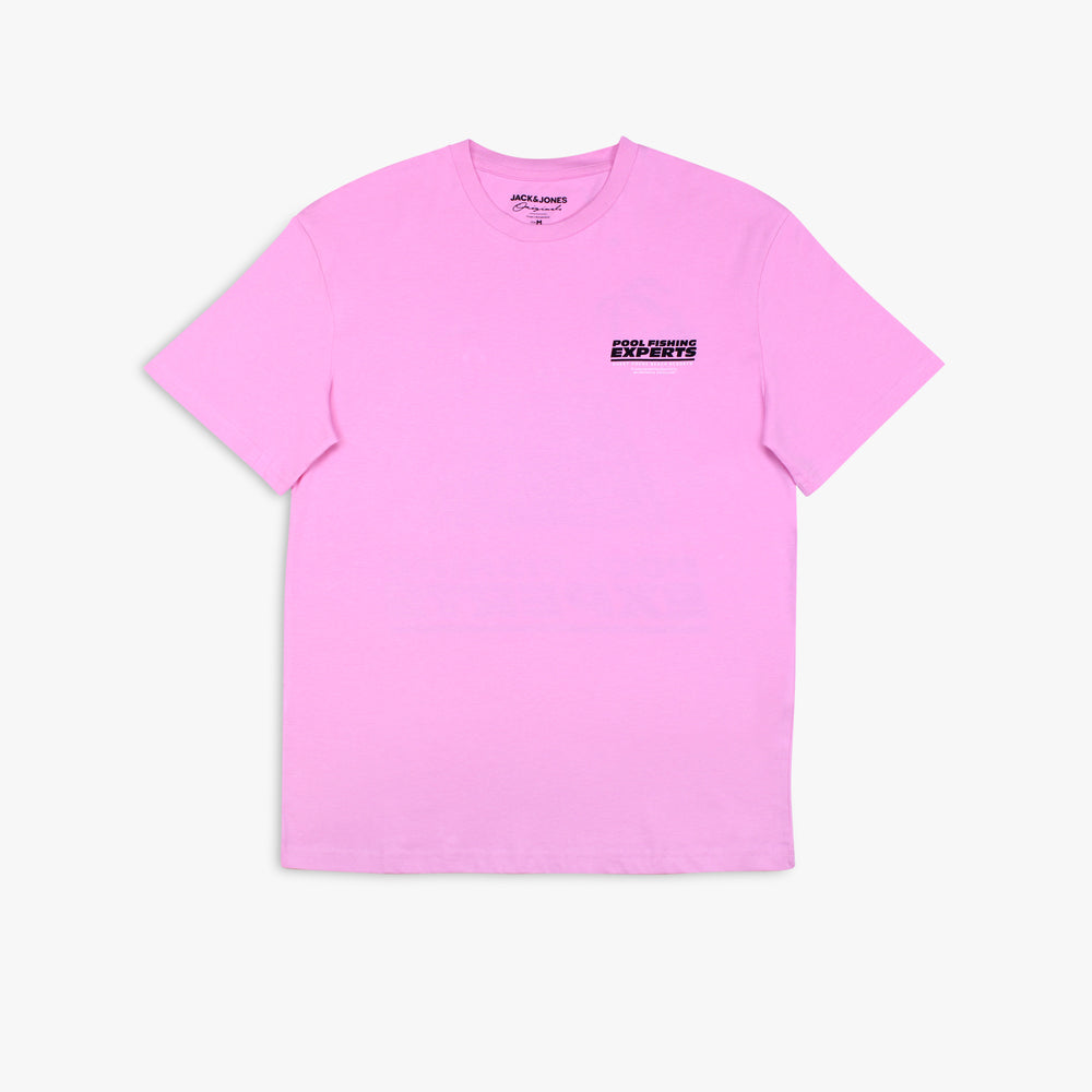Men's Jack & Jones Business Pool Fishing Experts Tee - 'Prism Pink'