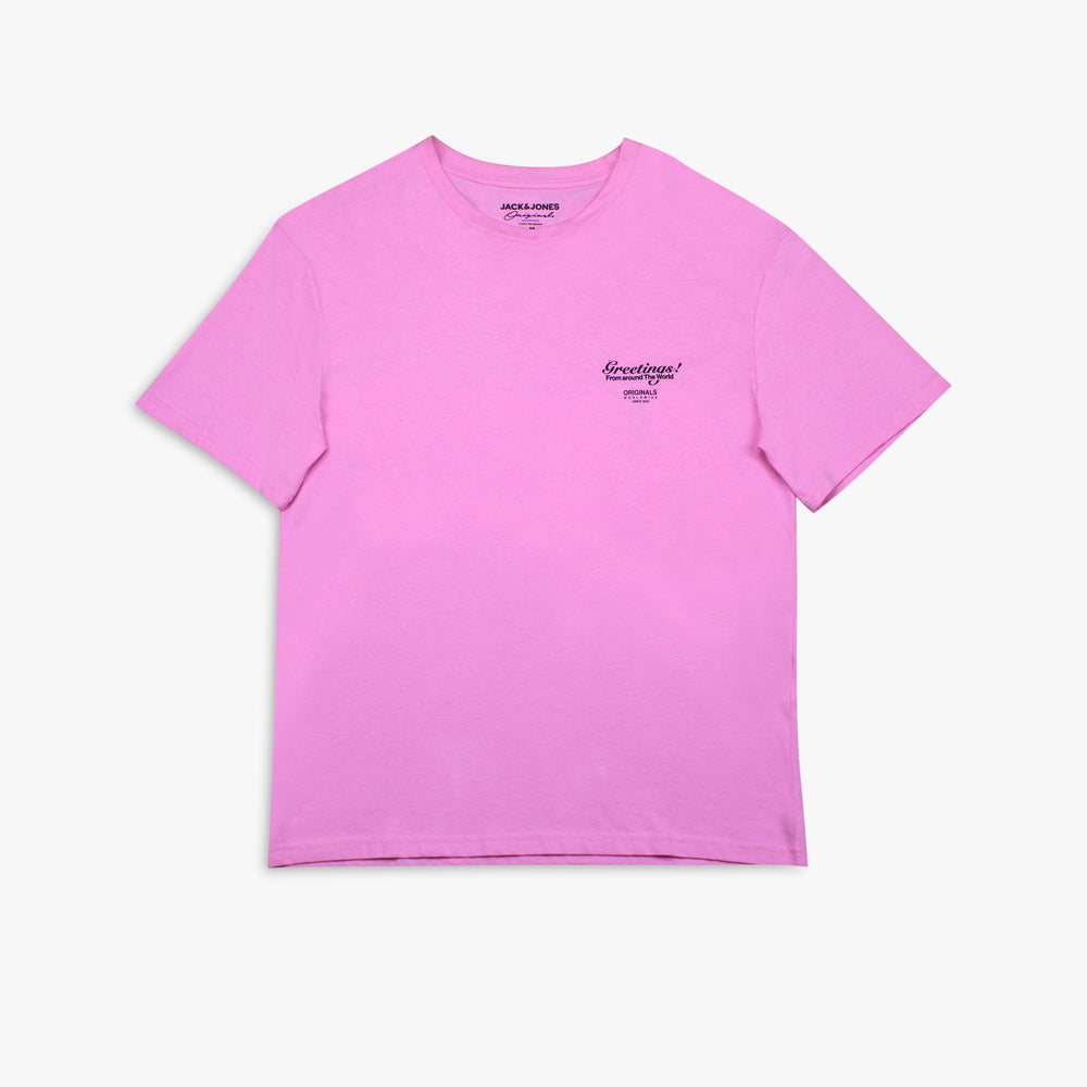 Men's Jack & Jones Greetings California Tee - 'Prism Pink'