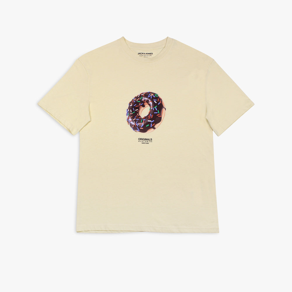 Men's Jack & Jones Dimensional Donut Tee - French Vanilla