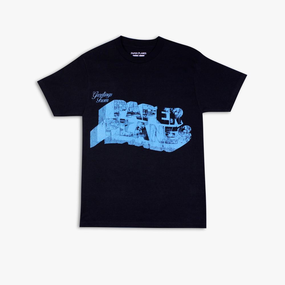 Men's Paper Planes Greetings From Tee - Black