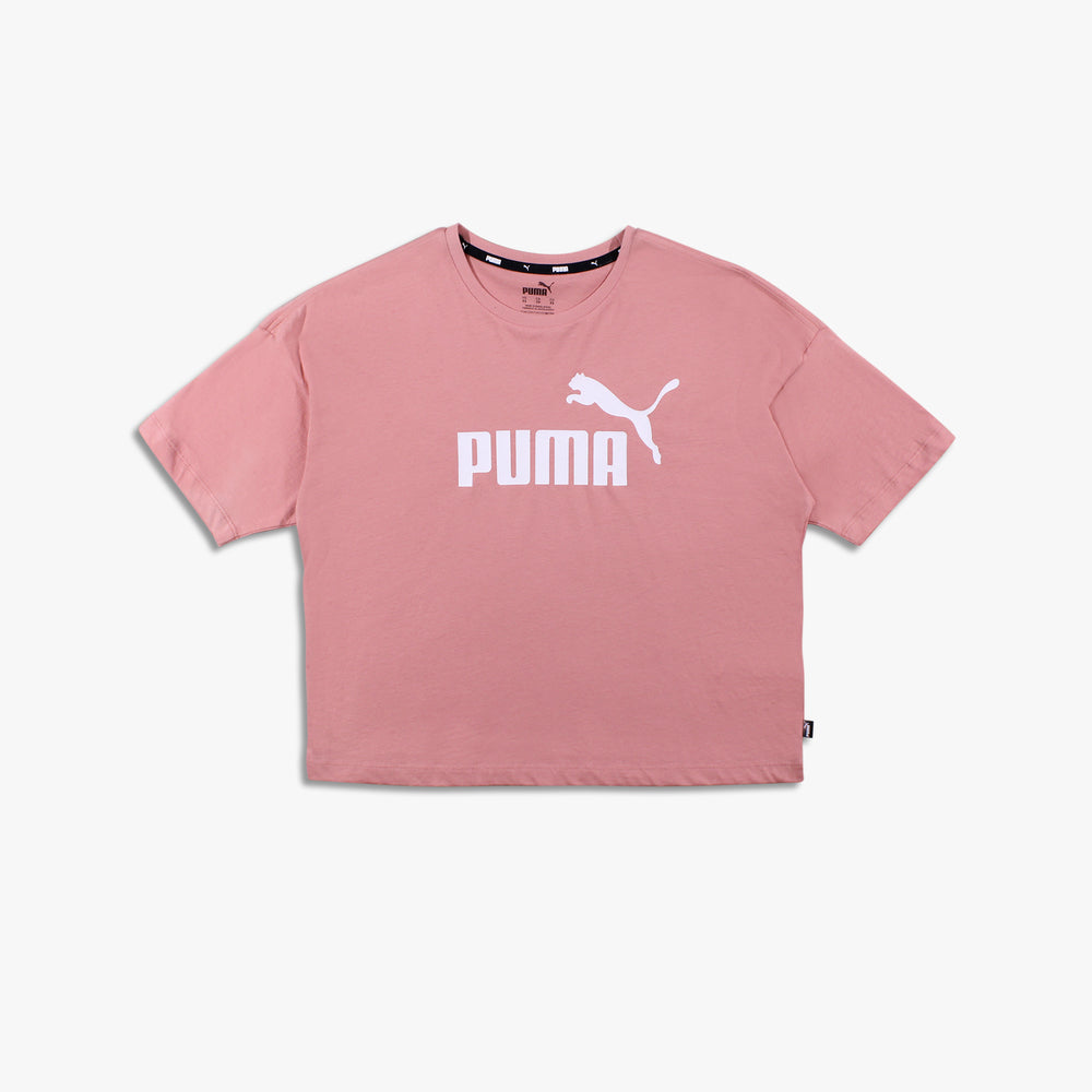 Women’s Puma Essentials Cropped Logo Tee 'Rosette'
