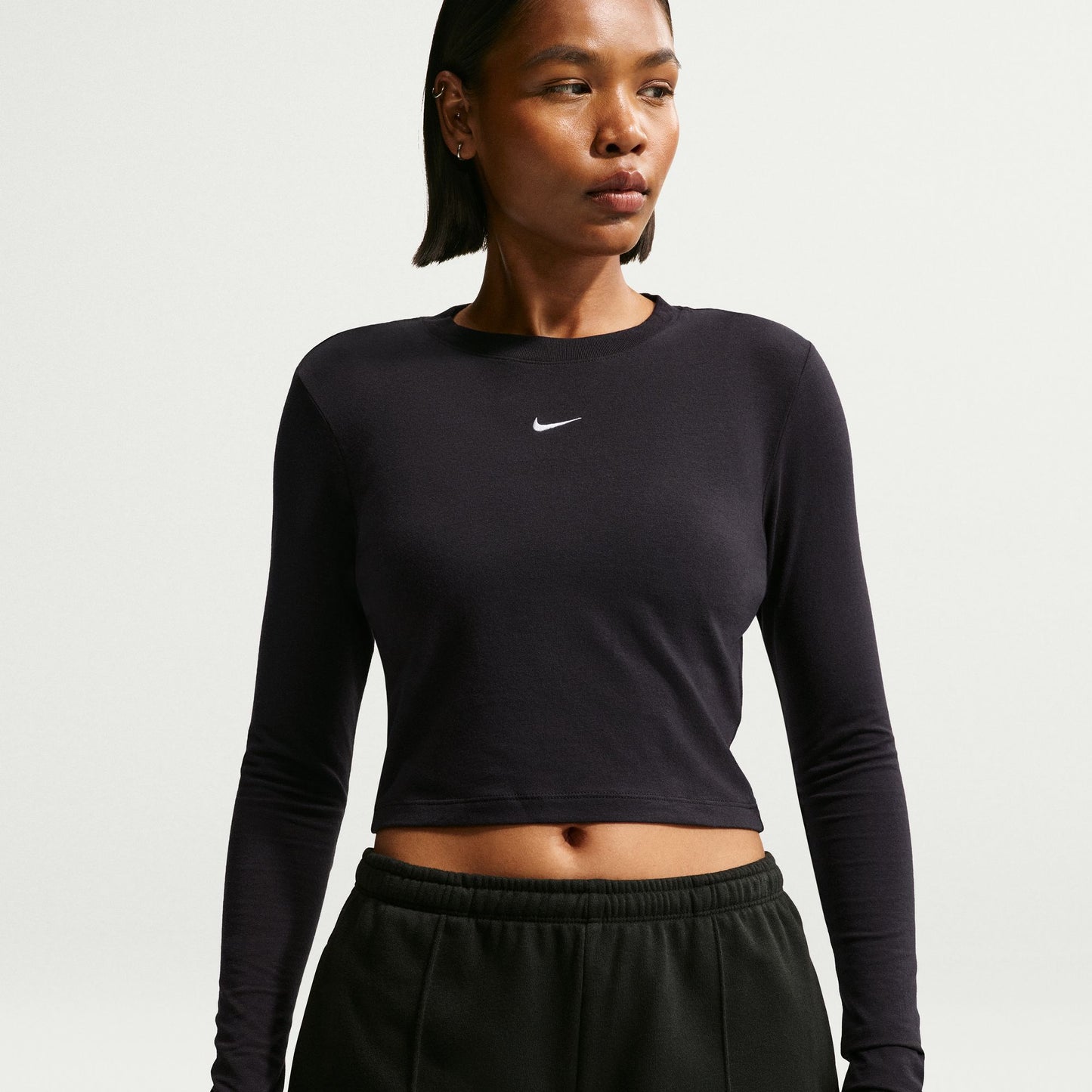 
                  
                    Women's Nike Sportswear Chill Knit Slim Long-Sleeve Cropped Top - 'Black'
                  
                