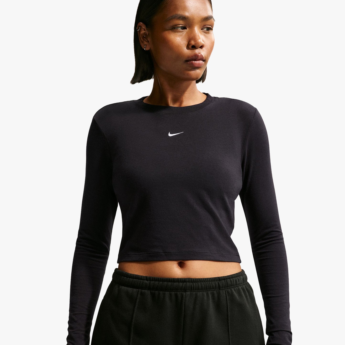 
                  
                    Women's Nike Sportswear Chill Knit Slim Long-Sleeve Cropped Top - 'Black'
                  
                