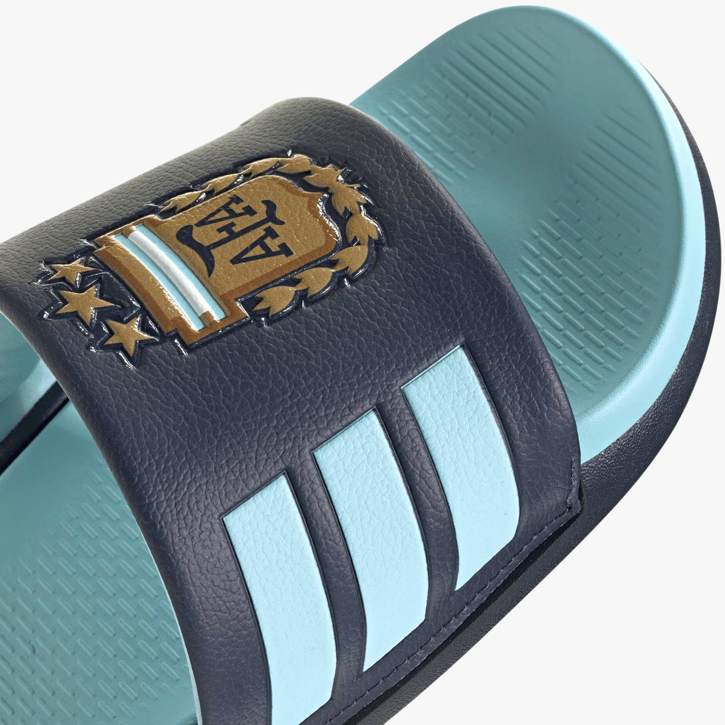 
                  
                    Men's Adidas Adilette Comfort 2.0 Argentina Slides - 'Night Navy / Dark Football Gold / Icey Blue'
                  
                