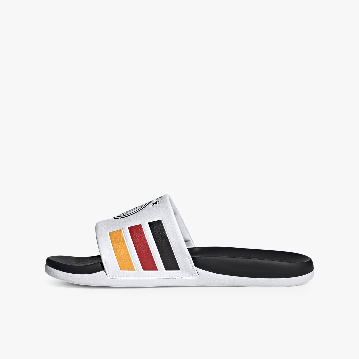 
                  
                    Men's Adilette Comfort 2.0 Germany Slides - 'Cloud White / Core Black / Collegiate Gold'
                  
                