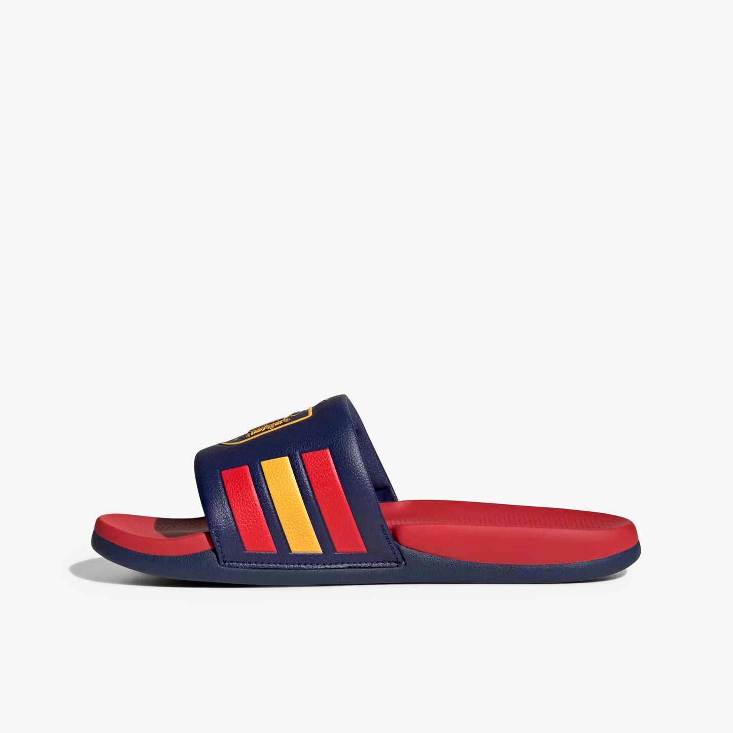 
                  
                    Men's Adidas Adilette Comfort 2.0 Spain Slides - 'Dark Blue / Vivid Red / Crew Yellow'
                  
                