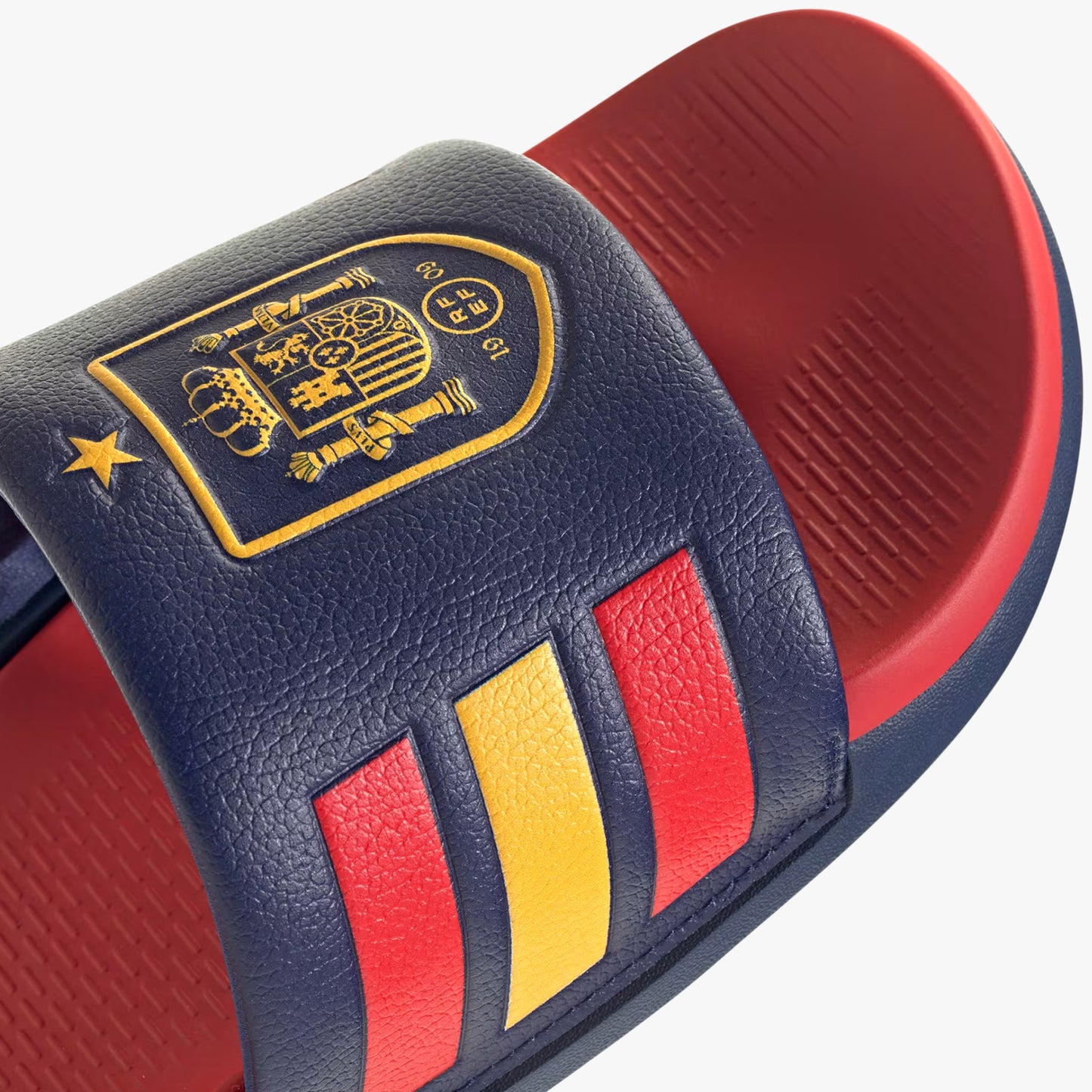 
                  
                    Men's Adidas Adilette Comfort 2.0 Spain Slides - 'Dark Blue / Vivid Red / Crew Yellow'
                  
                