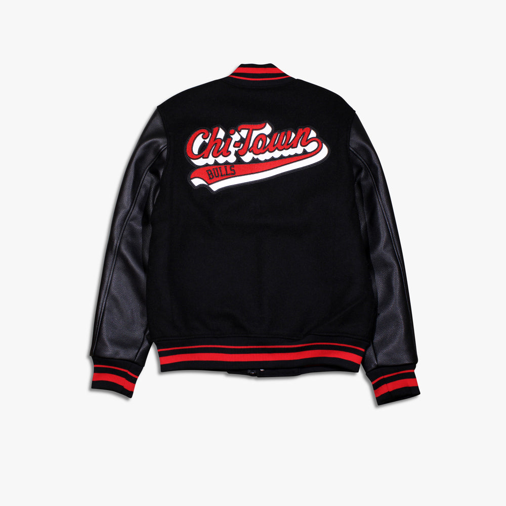Chicago Bulls スタジャン レッド/ブラック Men's Pro Standard Chicago Bulls Rib Wool Varsity Jacket - Black/Red
