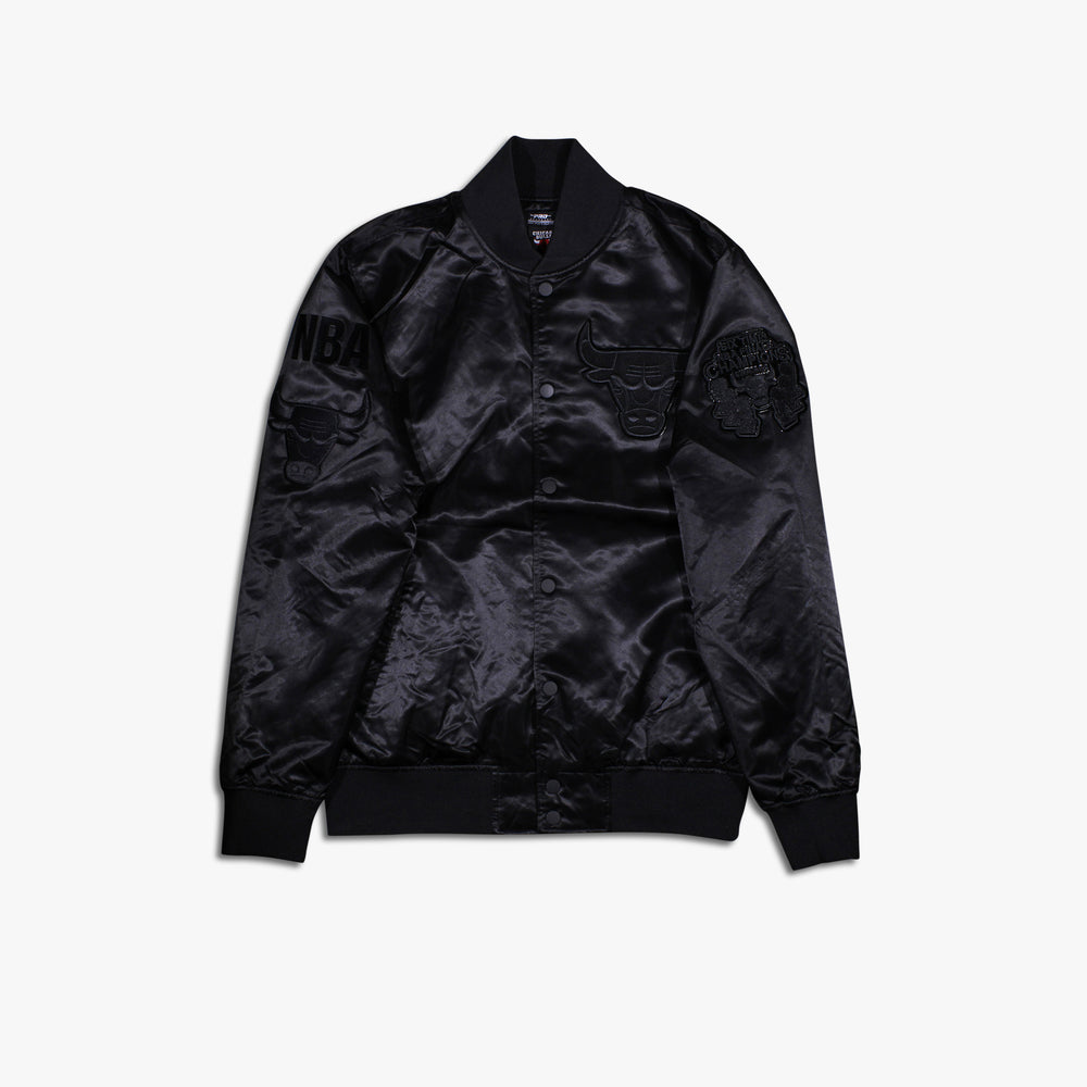 Men's Pro Standard Chicago Bulls Satin Jacket - Triple Black
