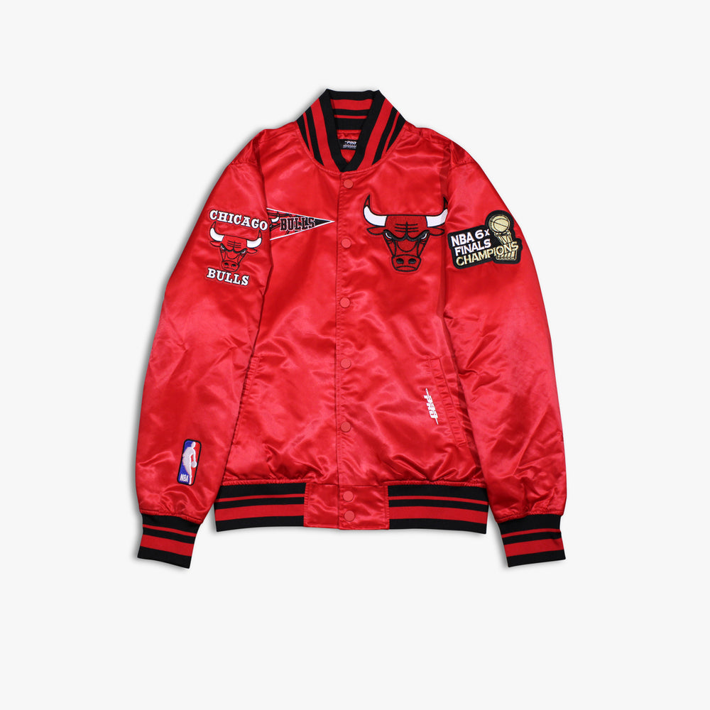 Men's Pro Standard Chicago Bulls Classic Rib Satin Jacket - Red/Black