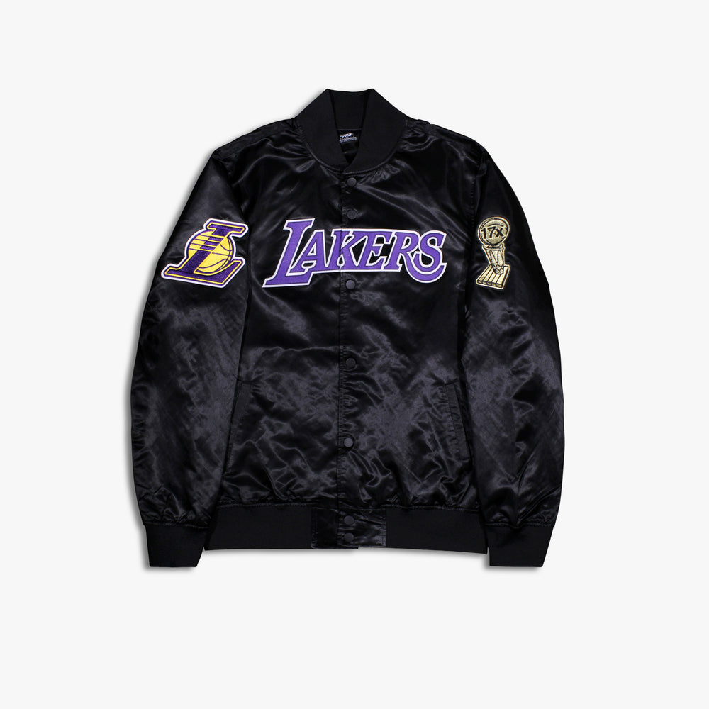 Men's Pro Standard Los Angeles Lakers Big Logo Satin Jacket - Black