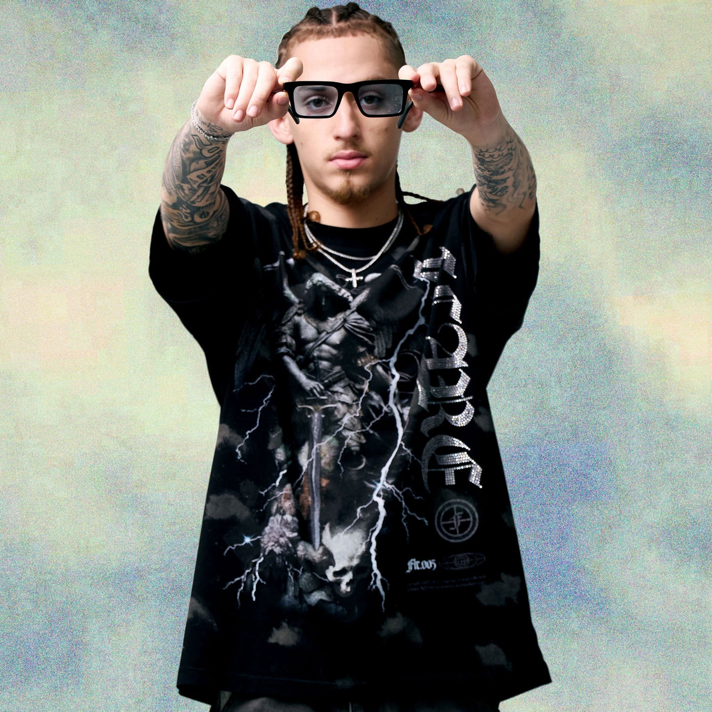 
                  
                    Men's Flare Devine Watcher T-Shirt - 'Black Splatter'
                  
                