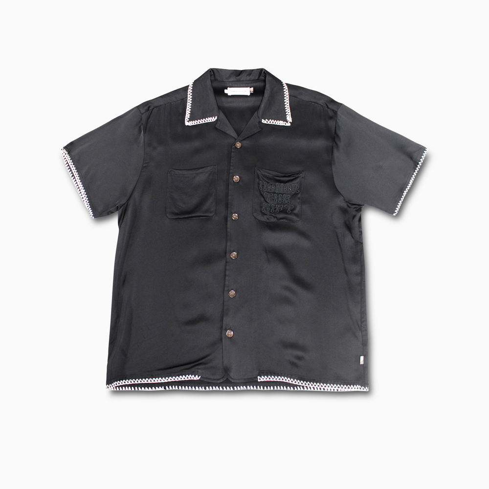 Men's Honor The Gift Blanket Stitch Woven Shirt - Black