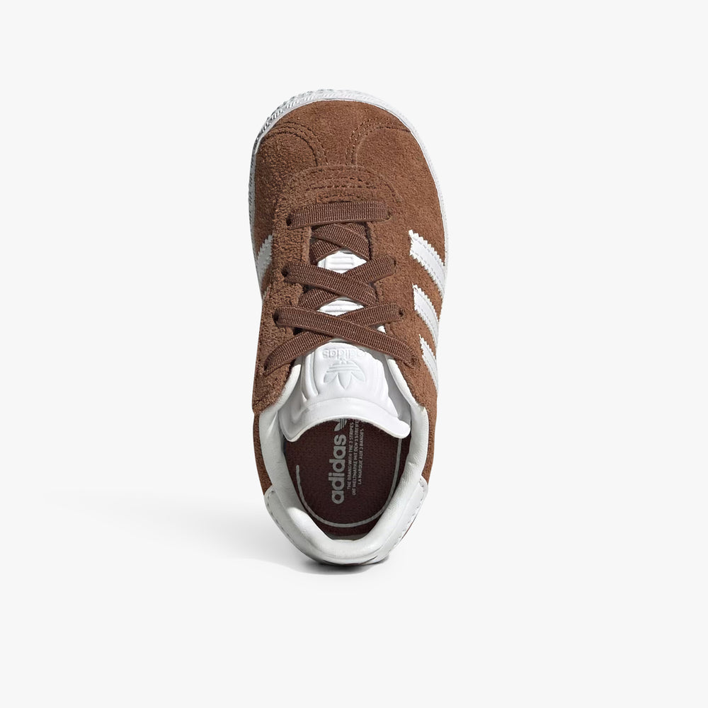 Toddler Adidas Gazelle Comfort EL I - Brown/White Toddler Adidas Gazelle Comfort EL I - Brown/White