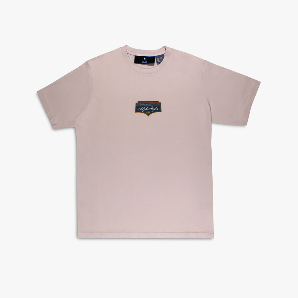 Men's AlphaStyle Arden Badge Tee - Khaki