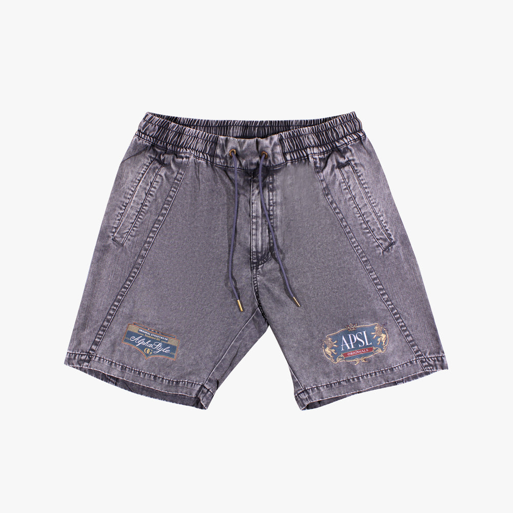 Men's AlphaStyle Peter Garment Dyed Shorts - Dark Grey