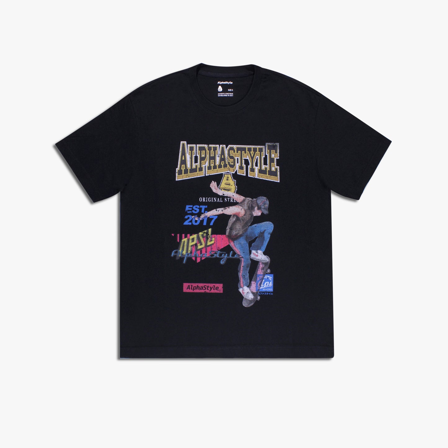 
                  
                    Men's AlphaStyle Retro Skateboard Legends Tee - Black
                  
                