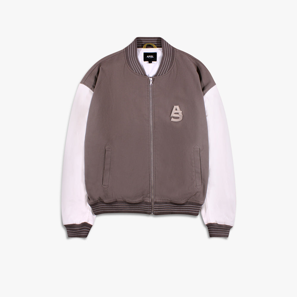Unisex AlphaStyle Mulkey Varsity Bomber Jacket - Khaki