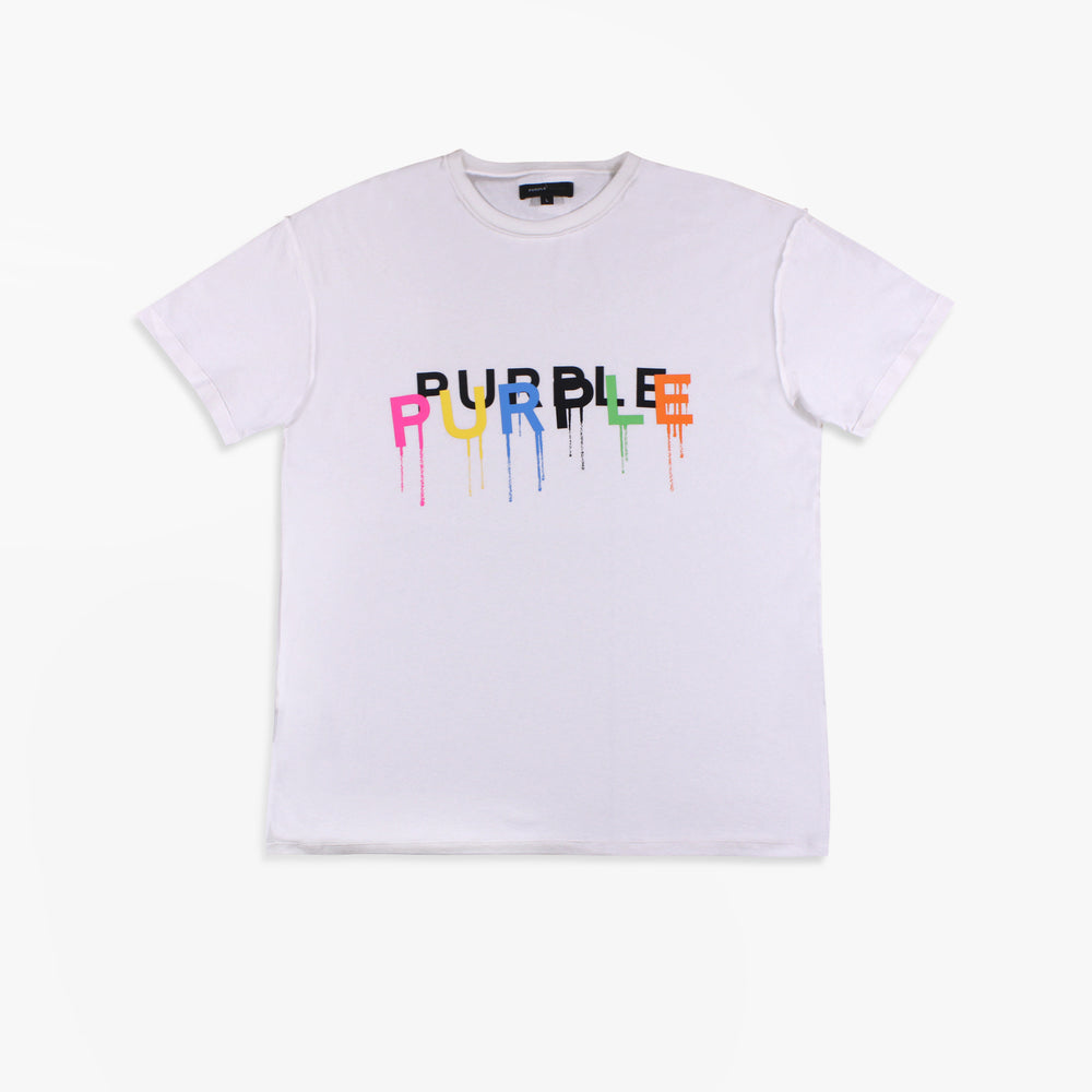 Men's PURPLE Textured Inside Out Tee - Off White