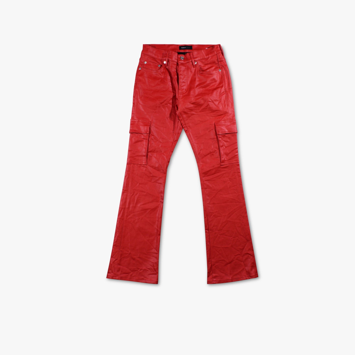 
                  
                    Men's PURPLE - Patent Film Cargo Denim Pant - Red
                  
                