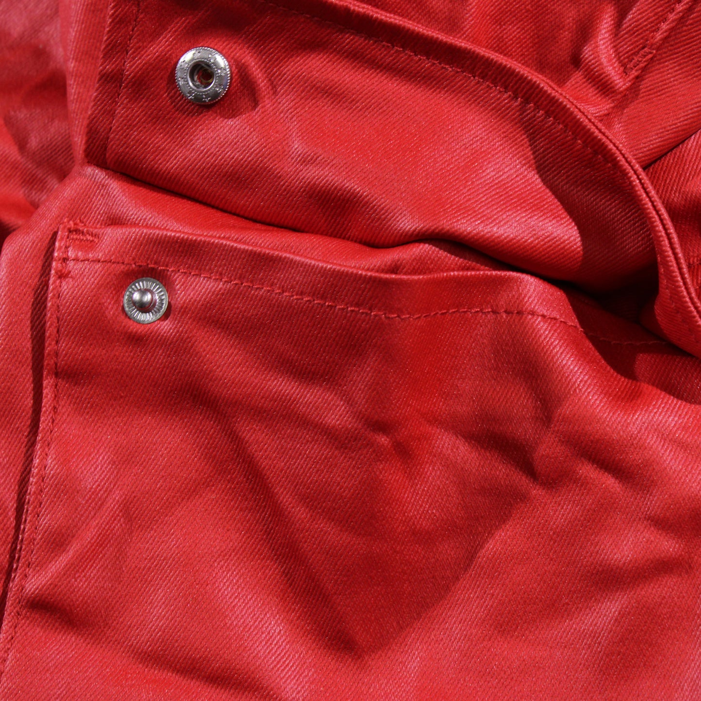 
                  
                    Men's PURPLE - Patent Film Cargo Denim Pant - Red
                  
                
