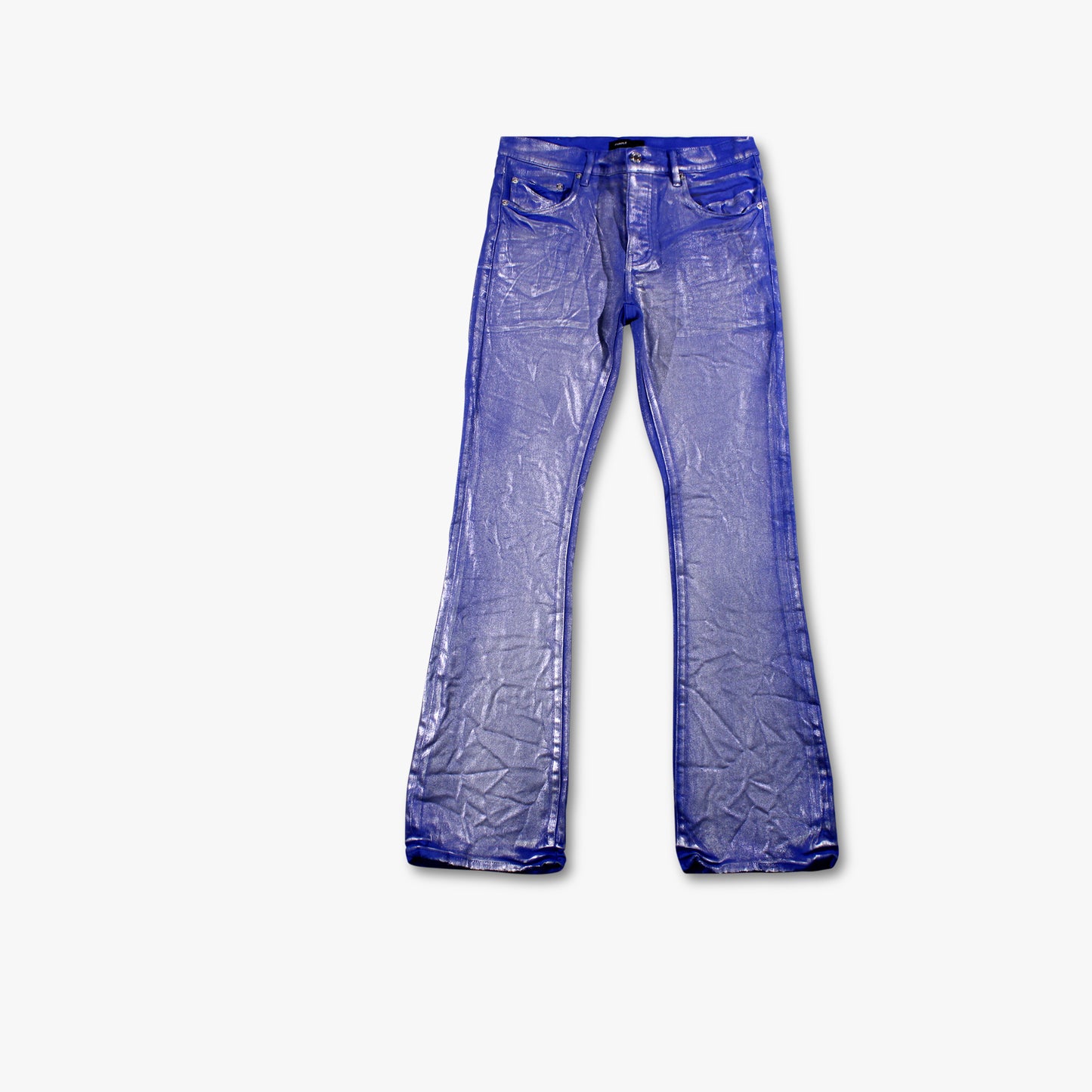 
                  
                    Men's PURPLE - Silver Foil Flare Denim Pant - Blue
                  
                