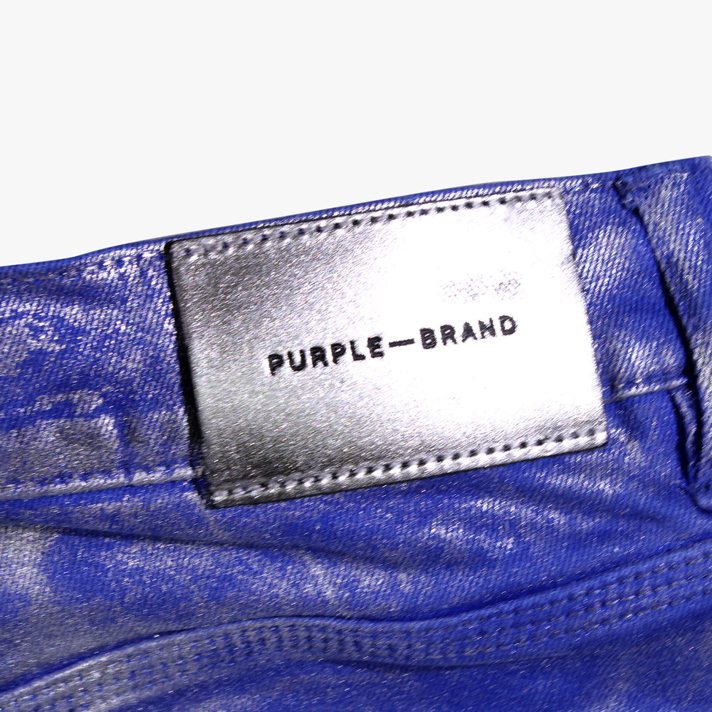 
                  
                    Men's PURPLE - Silver Foil Flare Denim Pant - Blue
                  
                