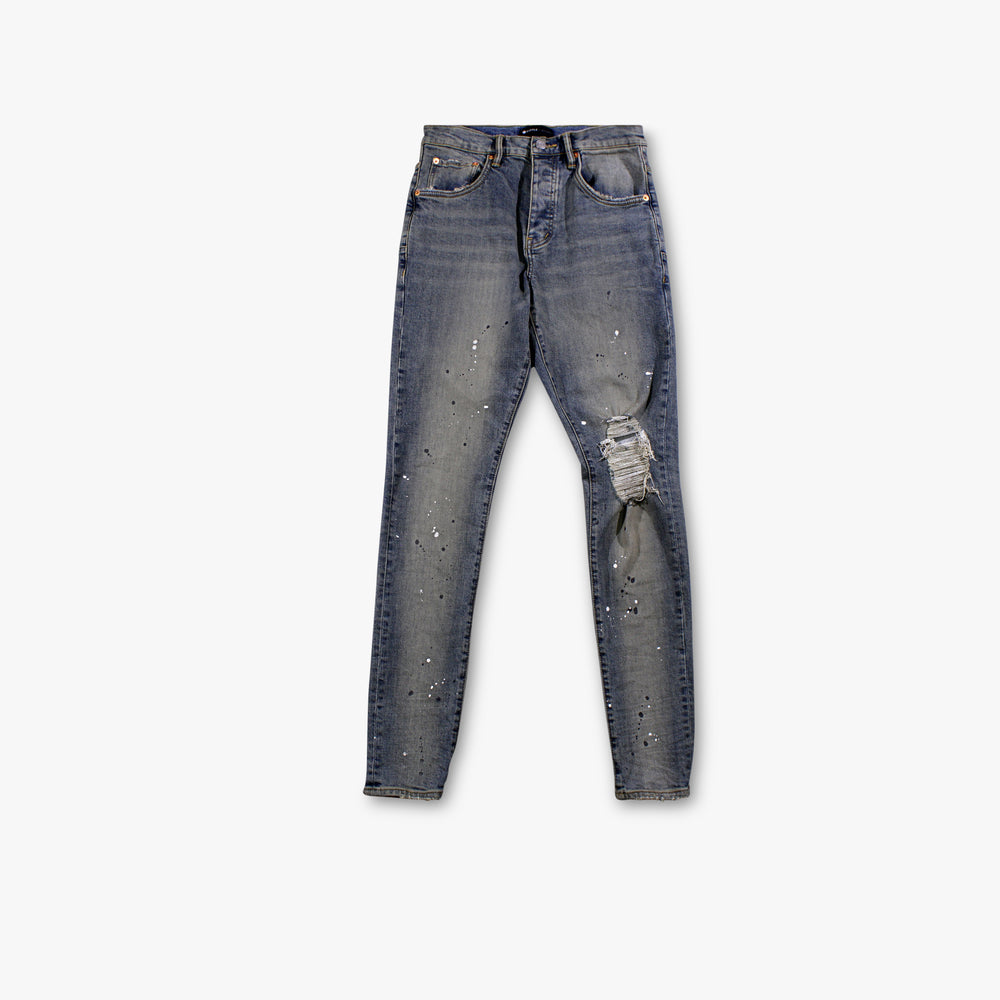 Men's PURPLE Brand Blotted Paint Jeans - Light Indigo