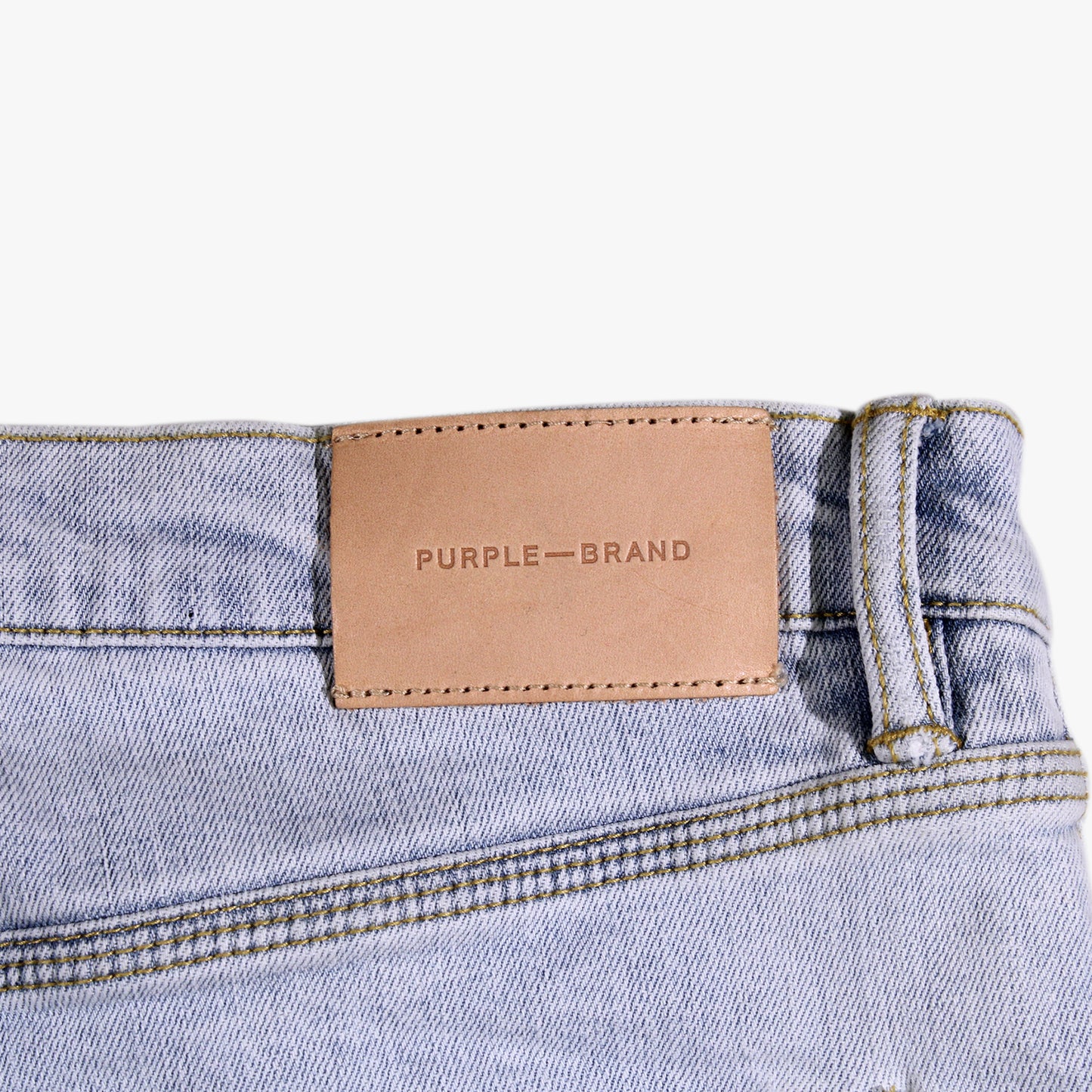 
                  
                    Men's PURPLE - Flocked Painted Wordmark Denim Pant - Light Indigo
                  
                