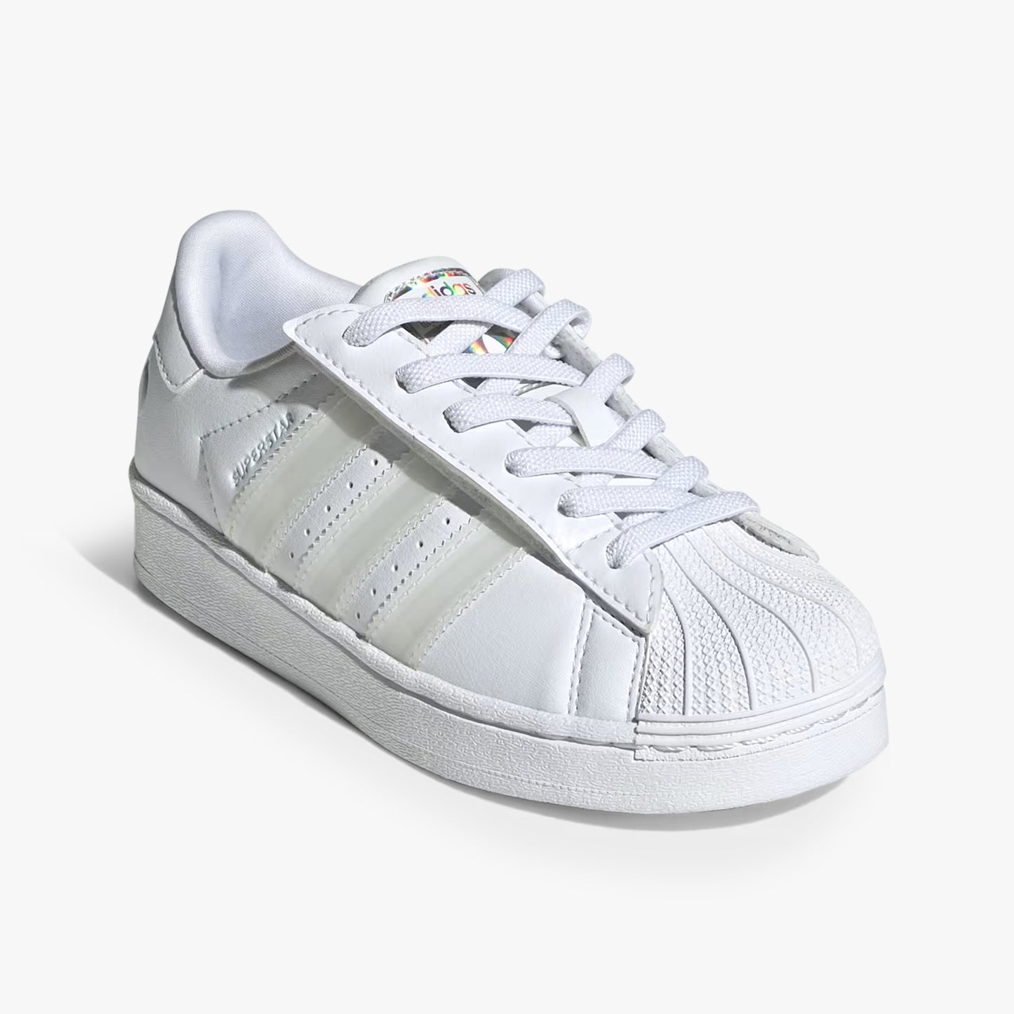 adidas Superstar LED Lights Comfort Closure Elastic Laces Athletic Shoe - Little Kid - White / White / White - Size 1 adidas Superstar LED Lights Comfort Closure Elastic Laces Athletic Shoe - Little Kid - White / White / White - Size 1