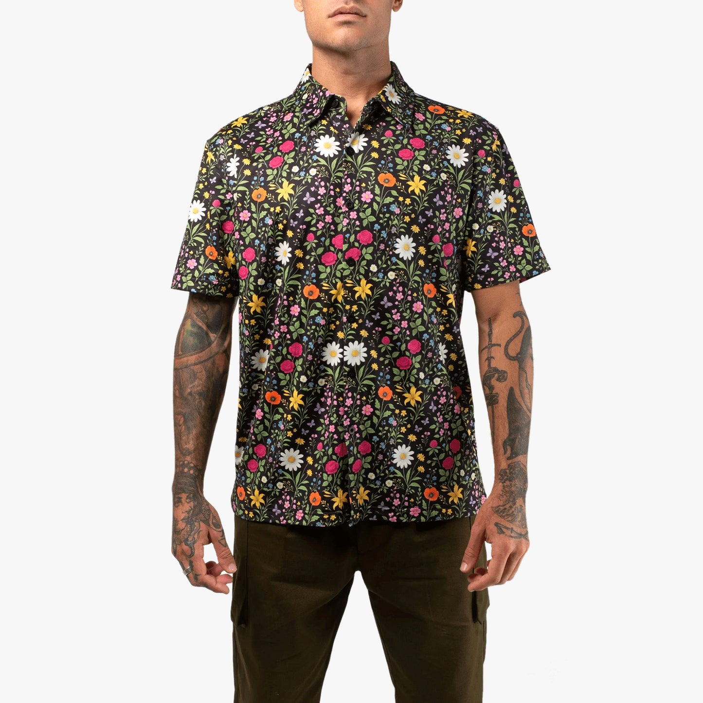 
                  
                    Men's Vast Aqua Terra Scritti Politti Tech Button Up - 'Black Multi'
                  
                