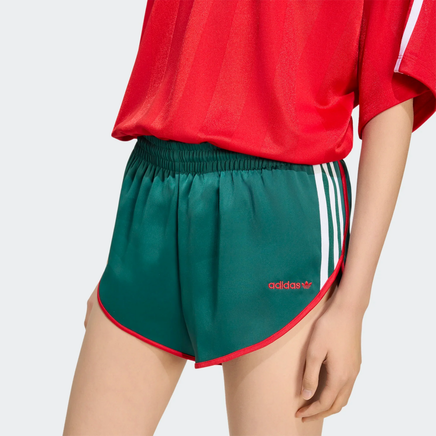
                  
                    Women's Adidas Satin Shorts - 'Collegiate Green'
                  
                