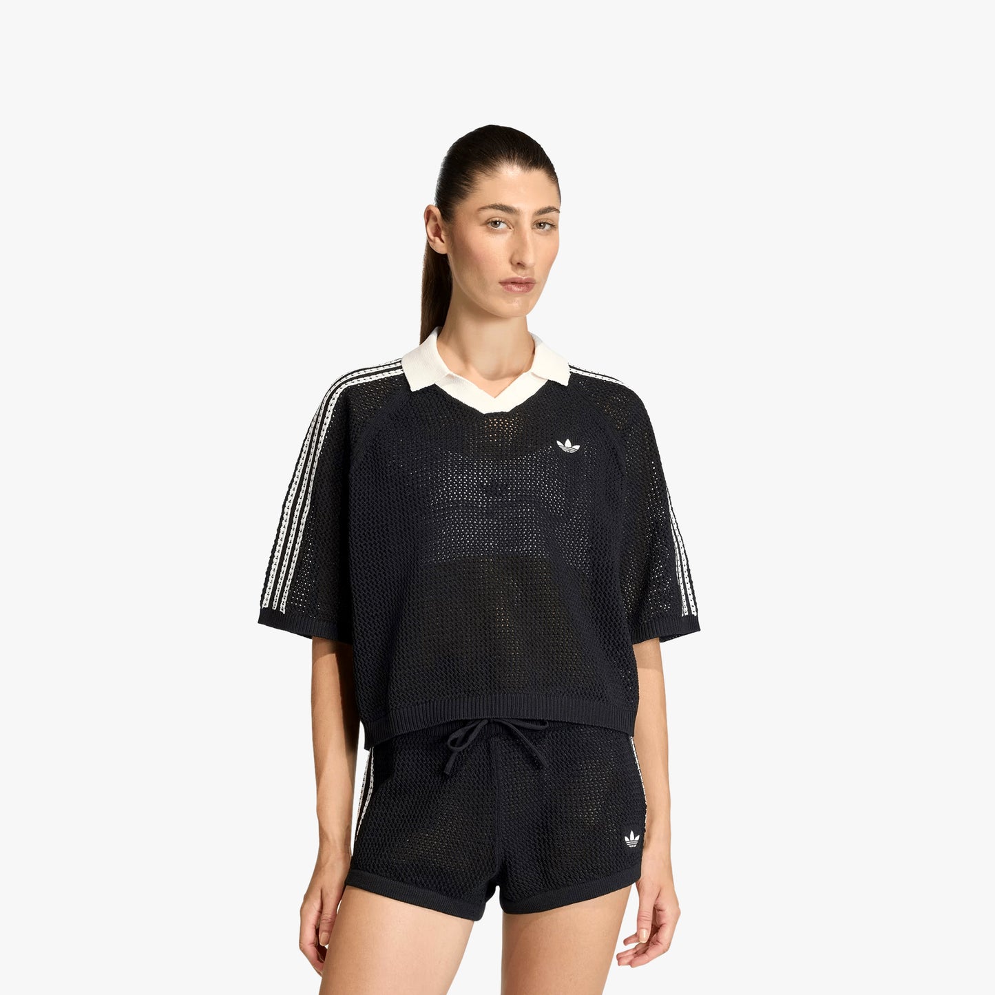 
                  
                    Women's Adidas Knitted Crochet Polo - 'Black'
                  
                