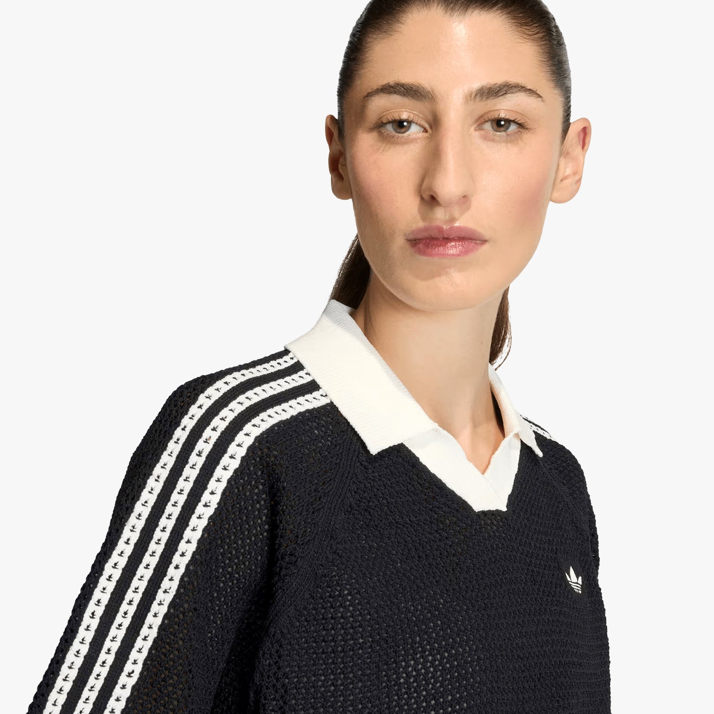 
                  
                    Women's Adidas Knitted Crochet Polo - 'Black'
                  
                
