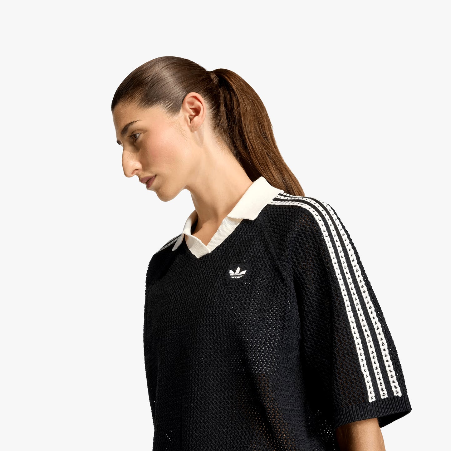 
                  
                    Women's Adidas Knitted Crochet Polo - 'Black'
                  
                