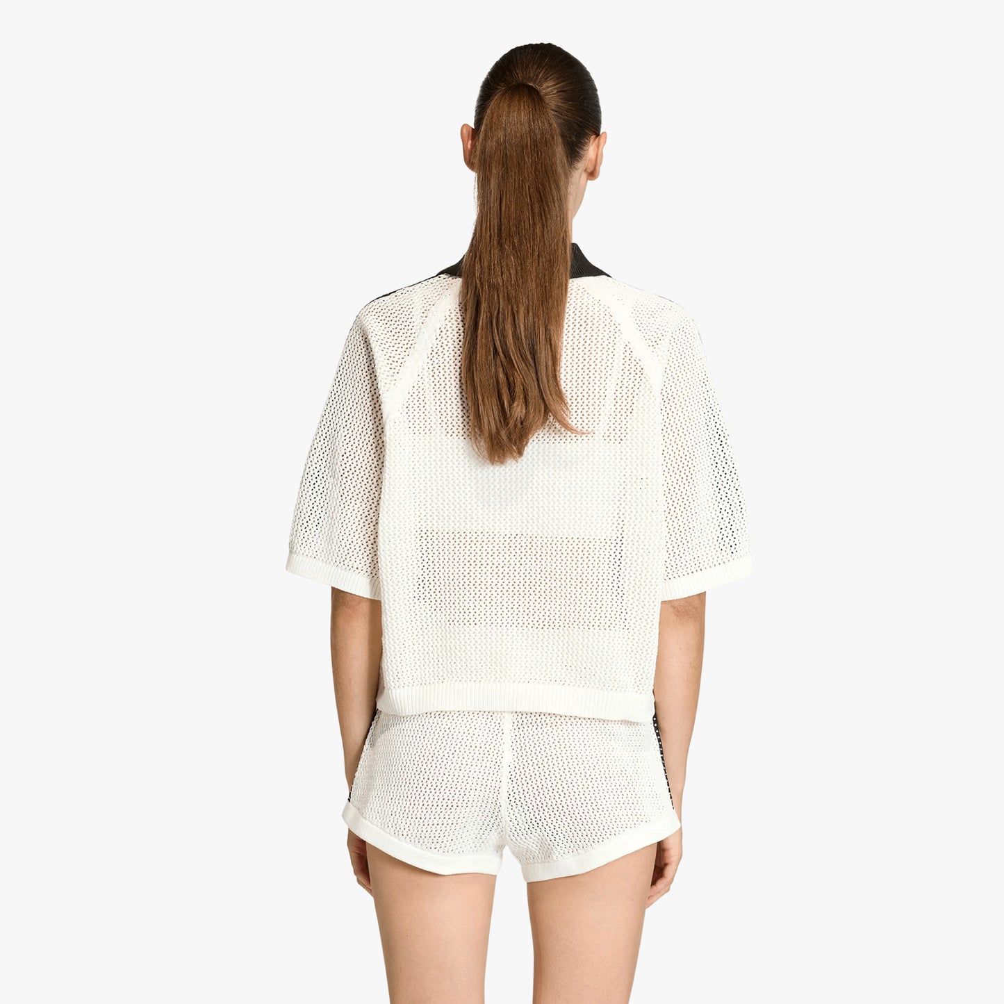 
                  
                    Women's Knitted Crochet Polo - 'Off White'
                  
                