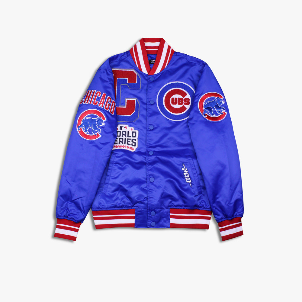 Men's Pro Standard Chicago Cubs Mash Up Rib Satin Jacket - Royal Blue/Red