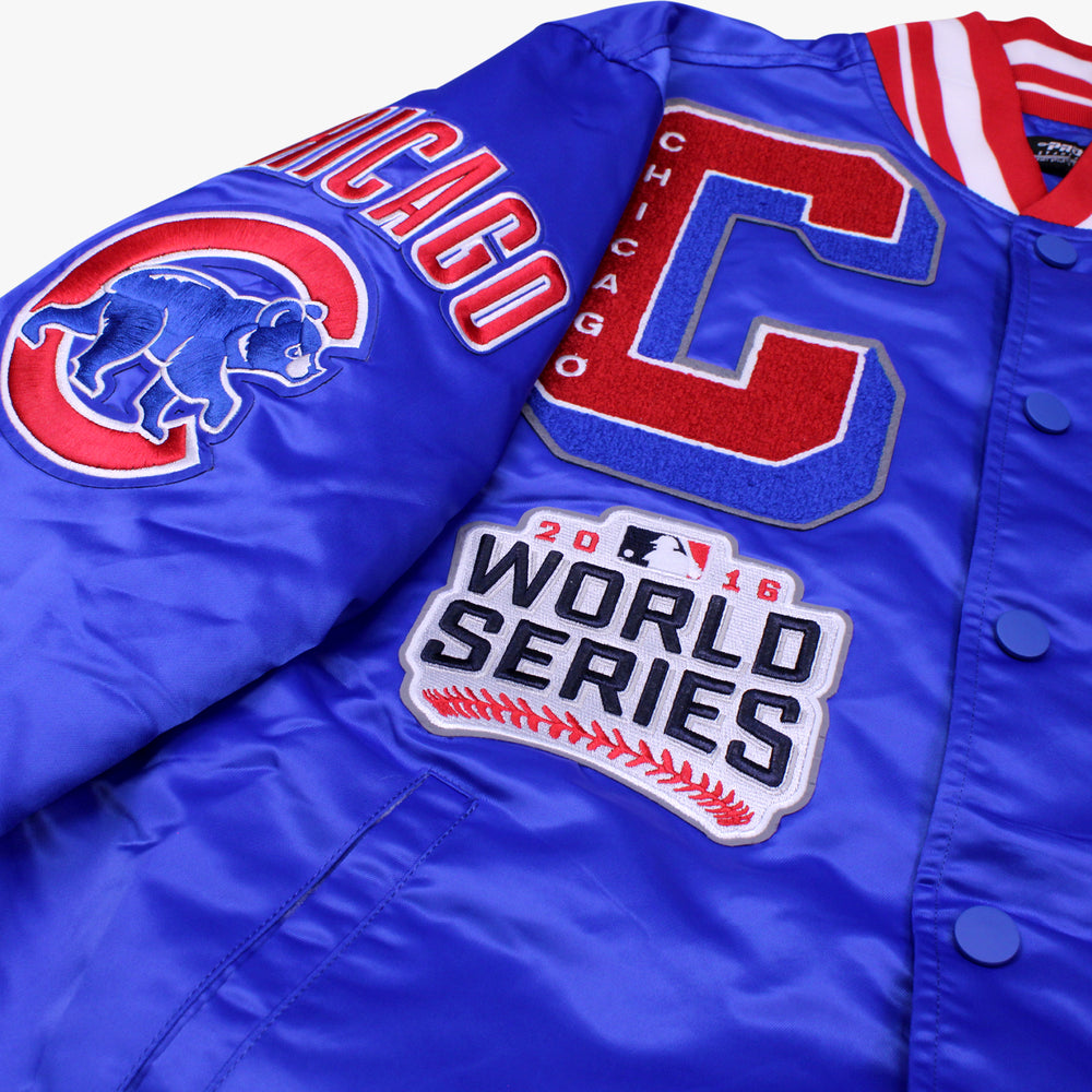 Men's Pro Standard Chicago Cubs Mash Up Rib Satin Jacket - Royal Blue/
