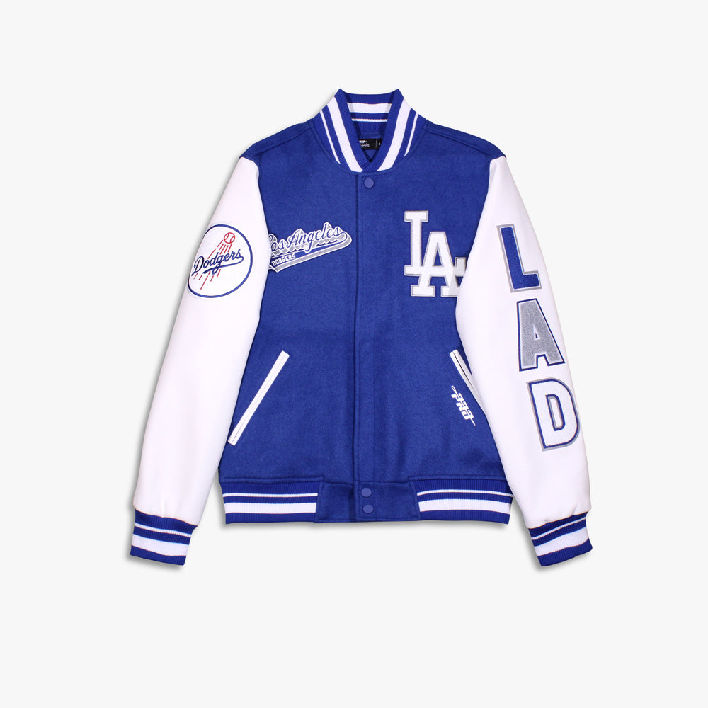 Men's Pro Standard LA Dodgers Script Tail Rib Wool Varsity Jacket - Blue/White