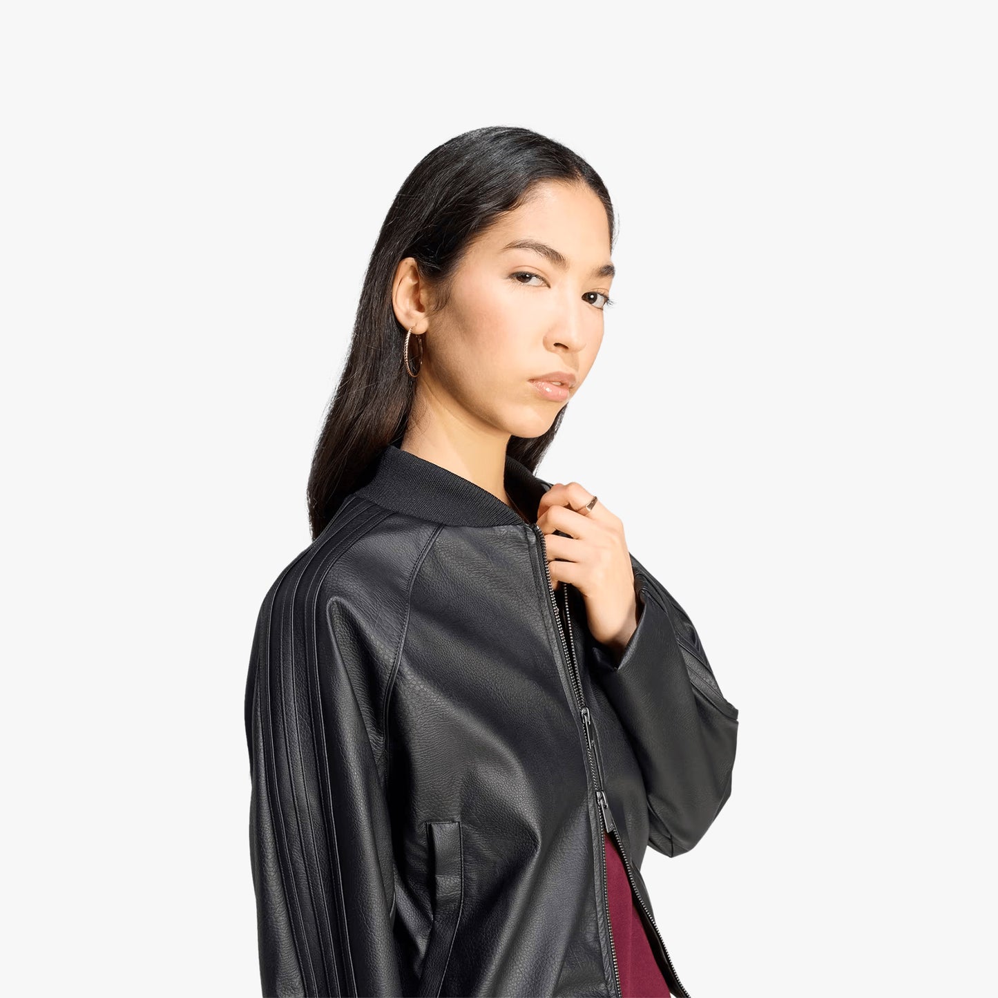 
                  
                    Women's Adidas SST Track Top - 'Black / Maroon'
                  
                