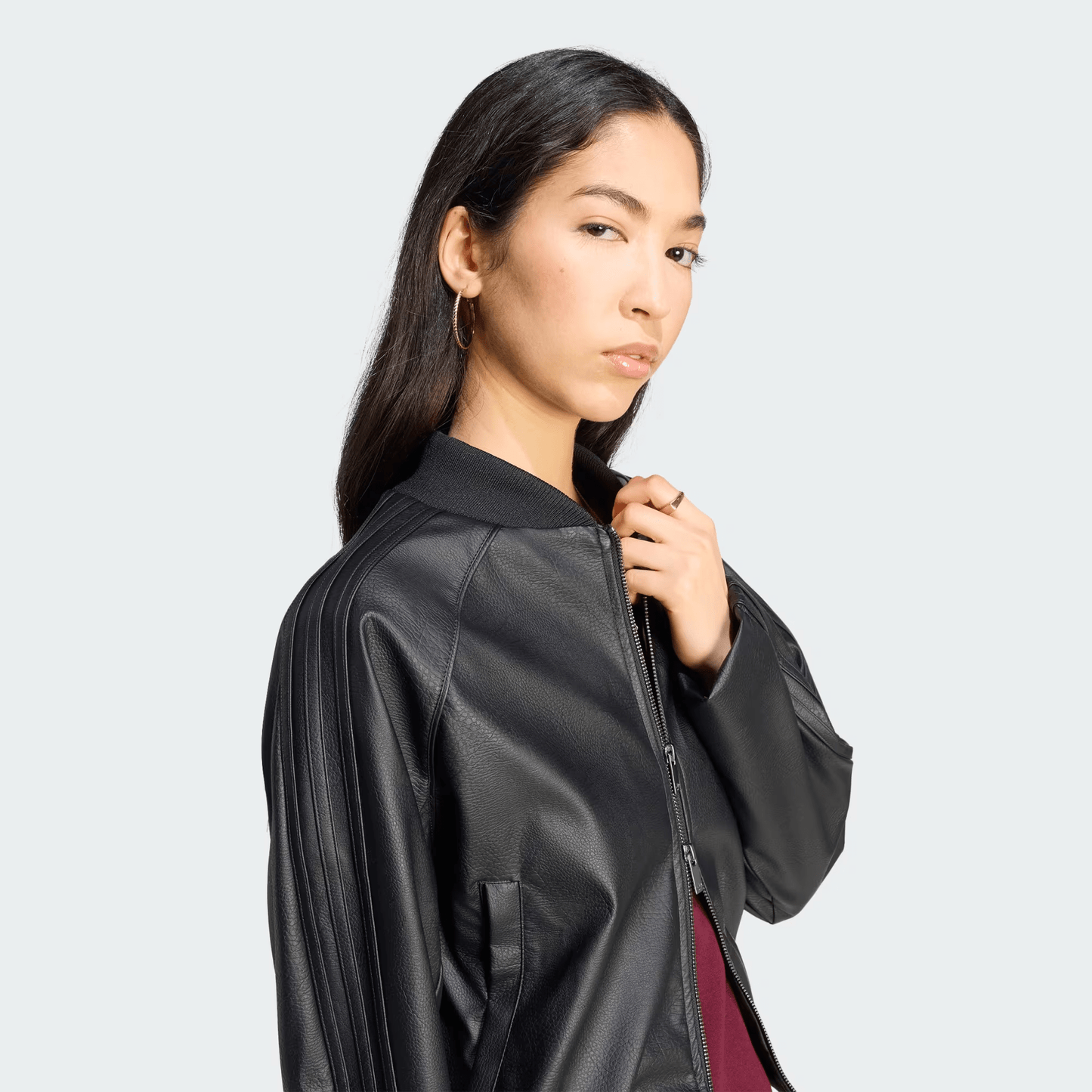 
                  
                    Women's Adidas SST Track Top - 'Black / Maroon'
                  
                